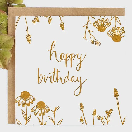 Card - Happy Birthday Gold