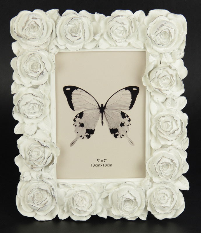 Photo Frame - White  Roses 5x7