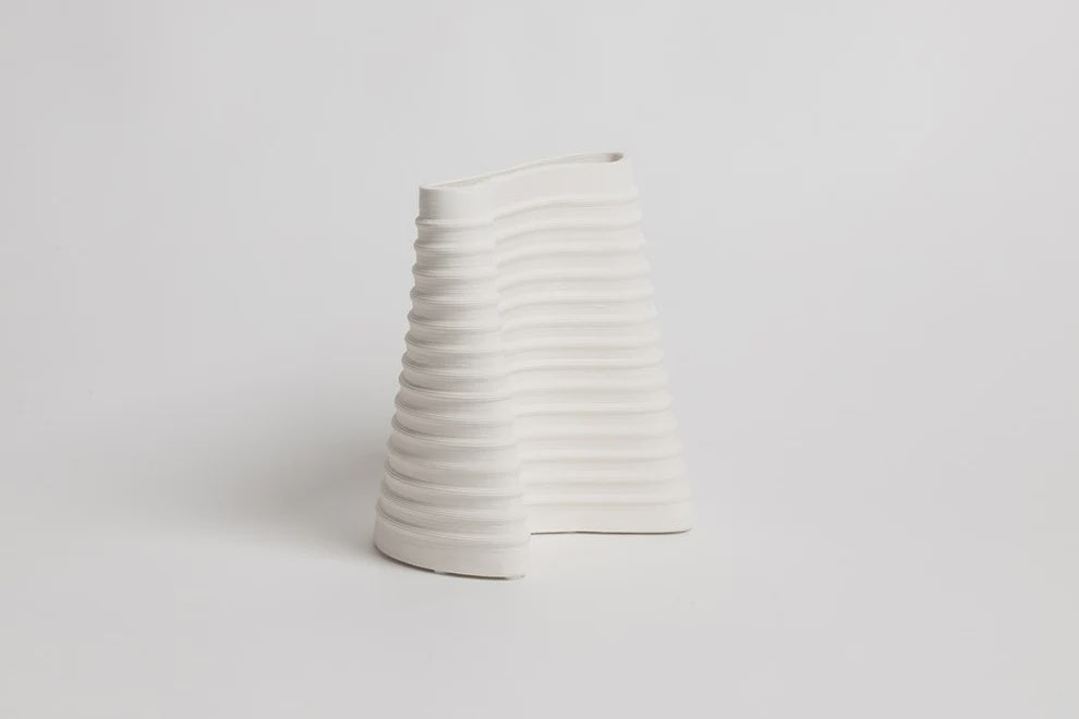 Vase - White ribbed Fulk large