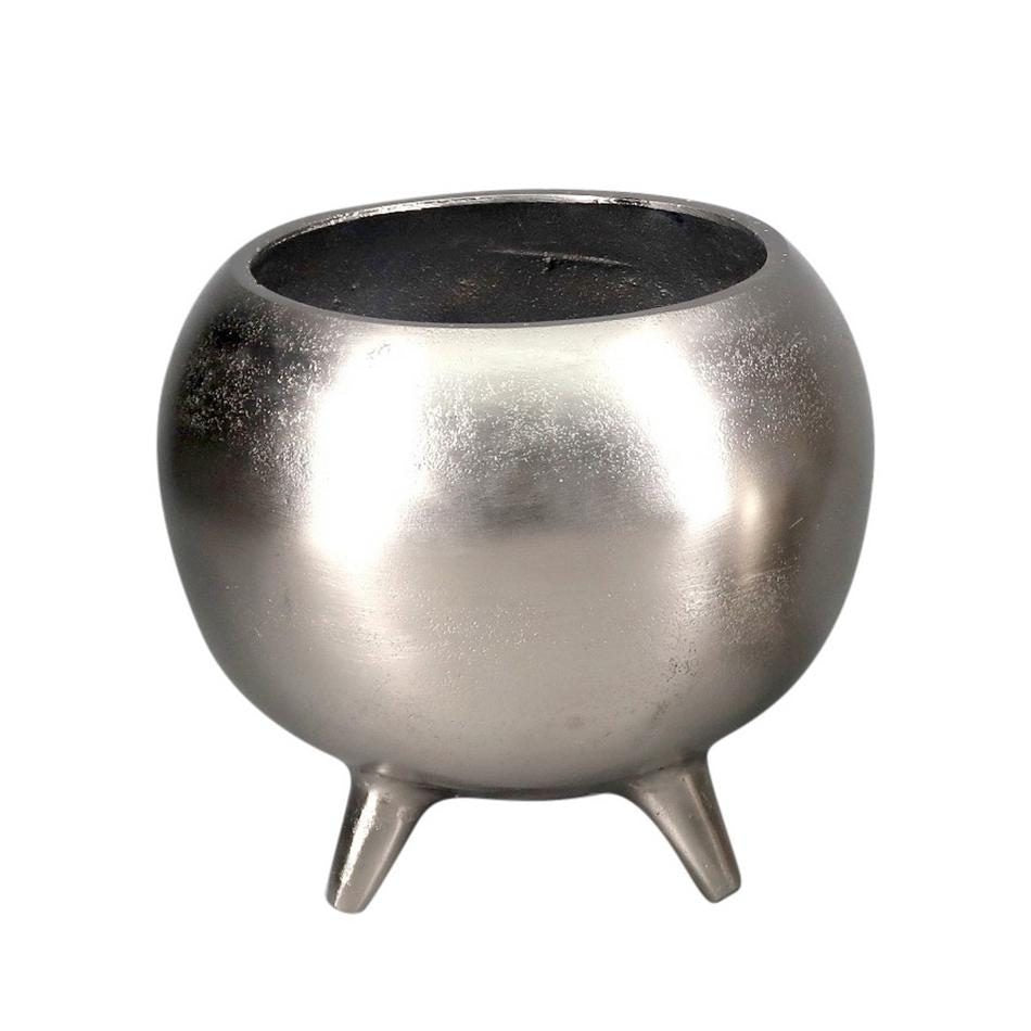 Pot on legs - Aluminum silver small