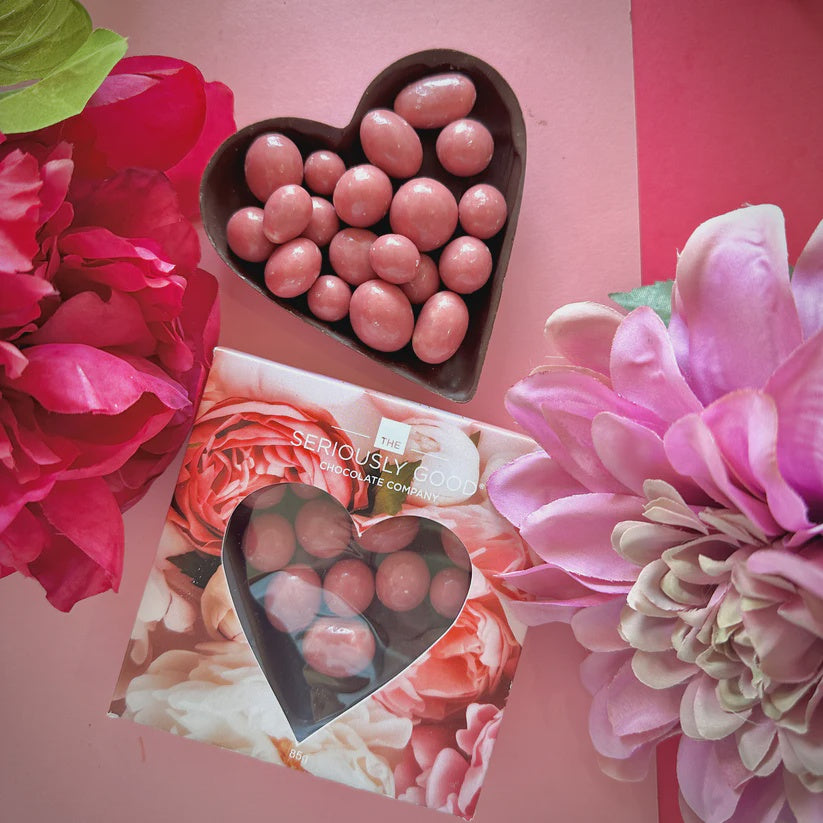 Chocolate - Raspberry coated in heart cup
