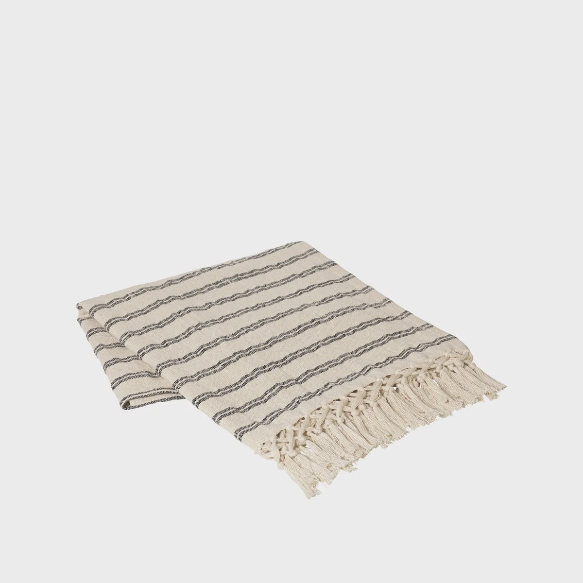 Throw - Natural/black stripe