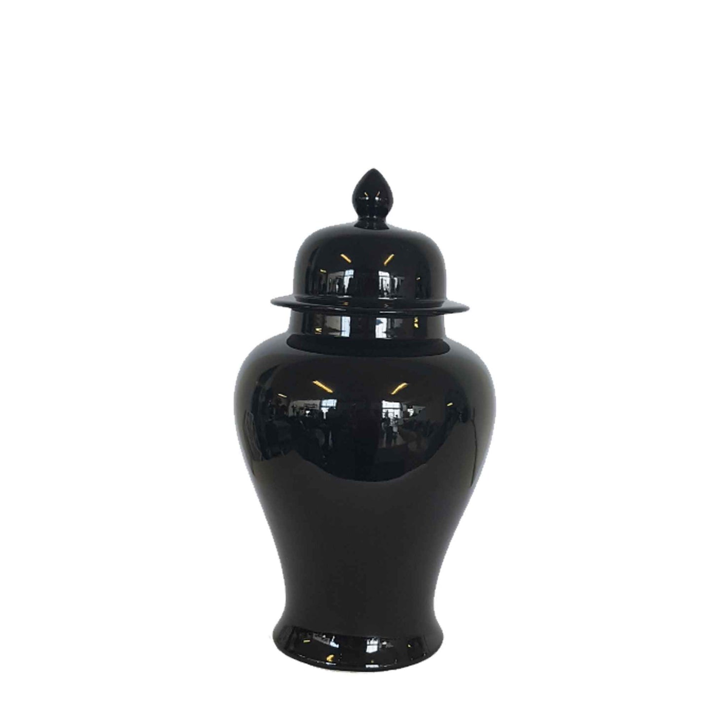 Urn - ginger jar black small