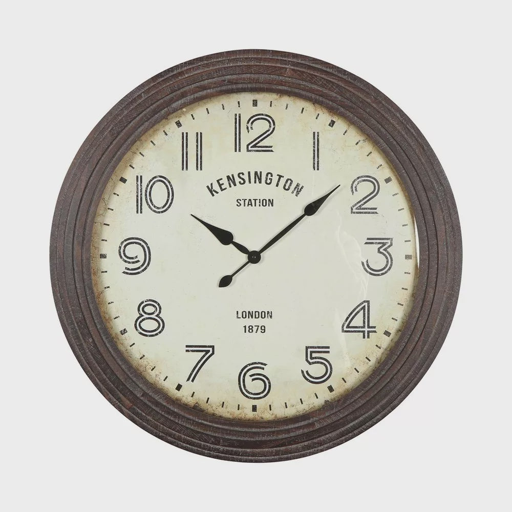 Clock - brown frame distressed
