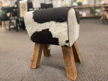 Load image into Gallery viewer, Stool - Leather black &amp; white
