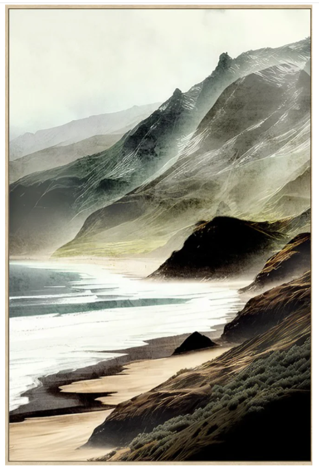Canvas - Coastline green/brown