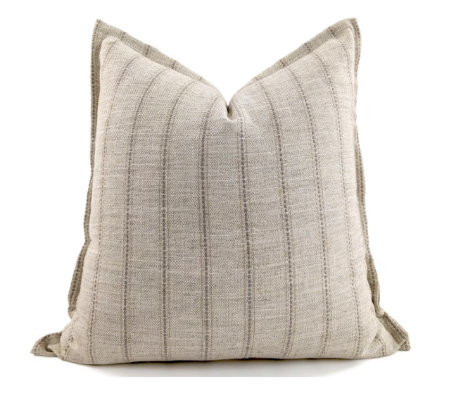 Cushion - Natural thin stripe