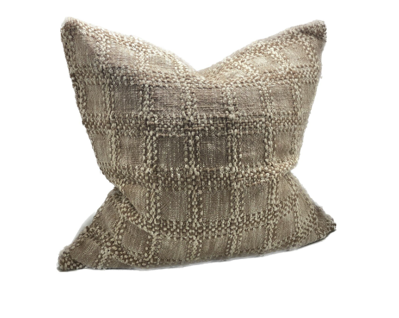 Cushion - Brown check Square