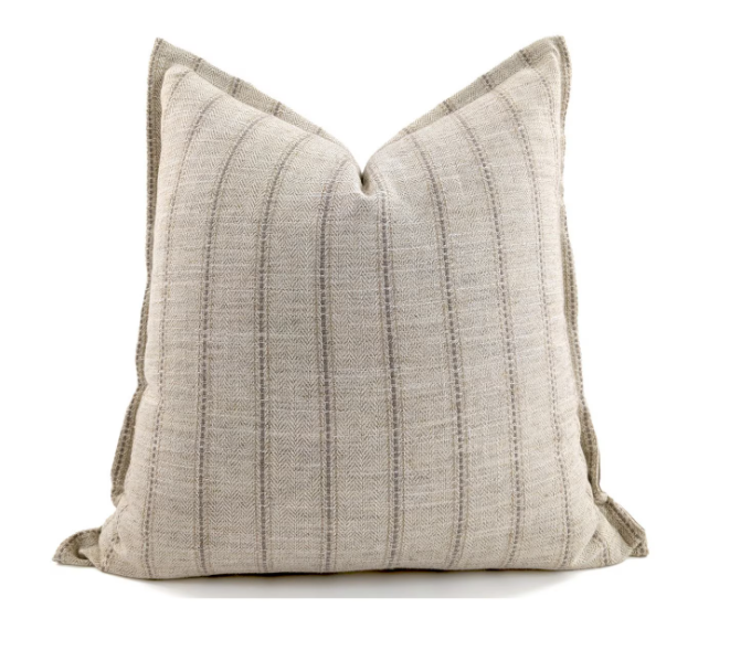 Cushion - Natural  thin stripe light natural