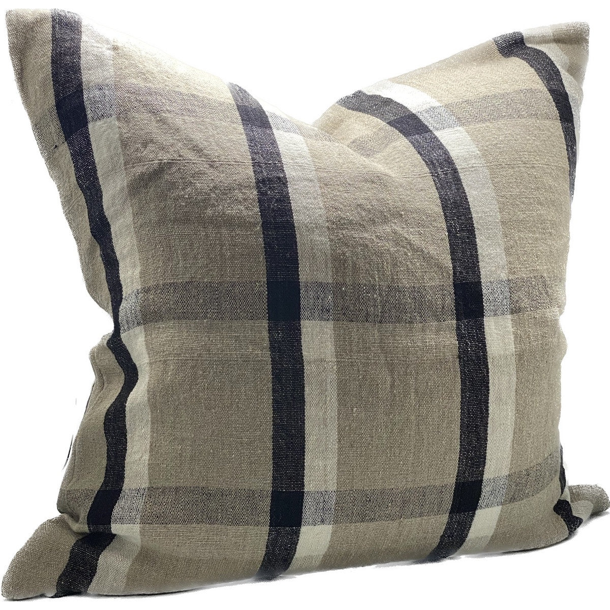 Cushion -  linen Square natural/black