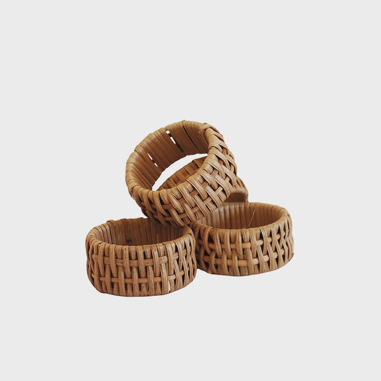 Napkin rings - Rattan natural set of 4