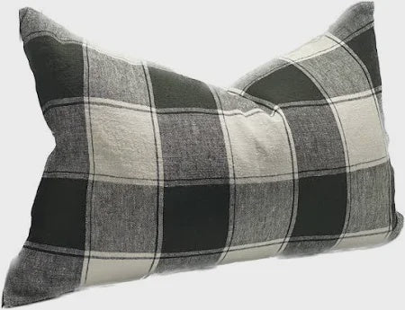 Cushion - Dark olive check rectangle