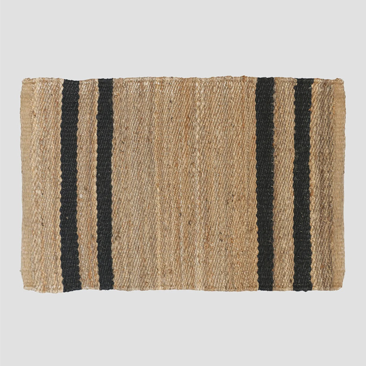 Doormat - Natural woven black stripe