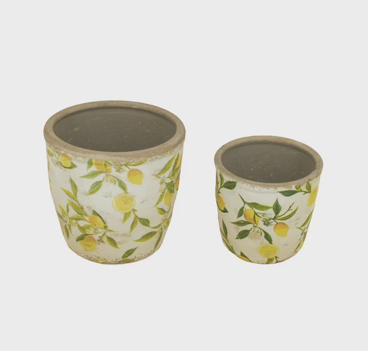 Planter pot - Lemon & leaves small