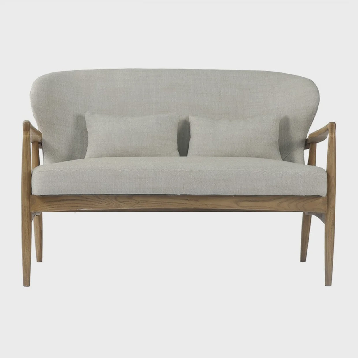 Couch - 2 seater oak finish, natural