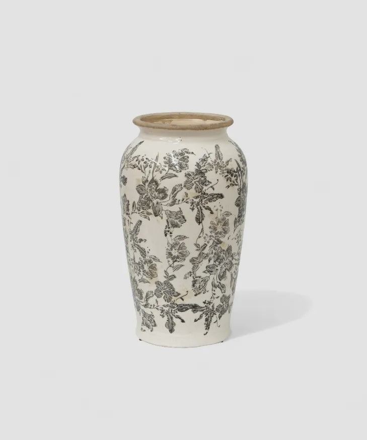 vase - black floral small