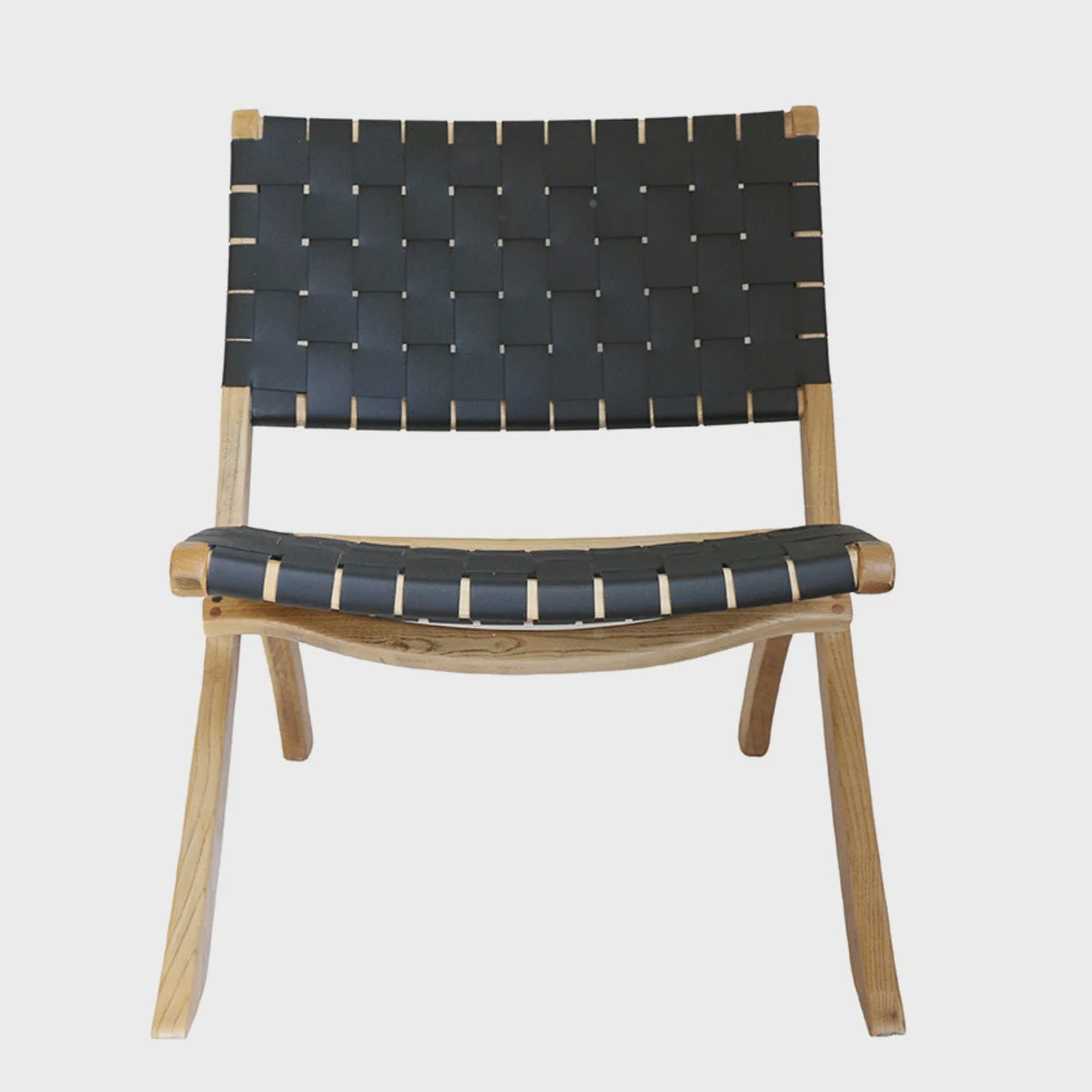 Chair - Black plaited leather