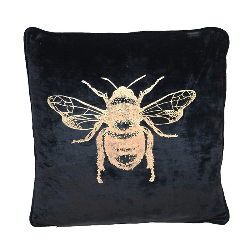 Cushion - Velvet Bee Black