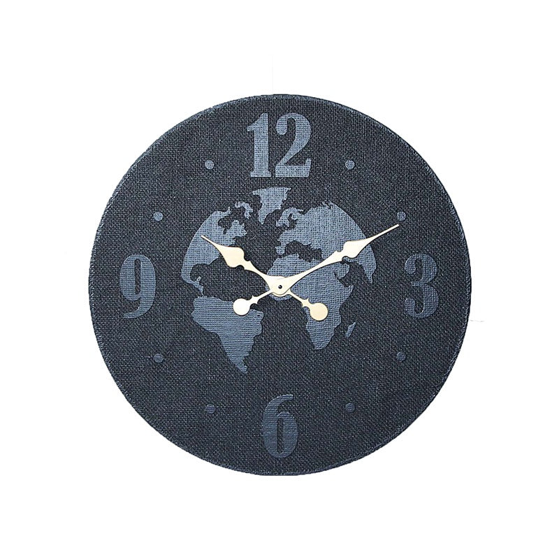 Clock - Globe print black