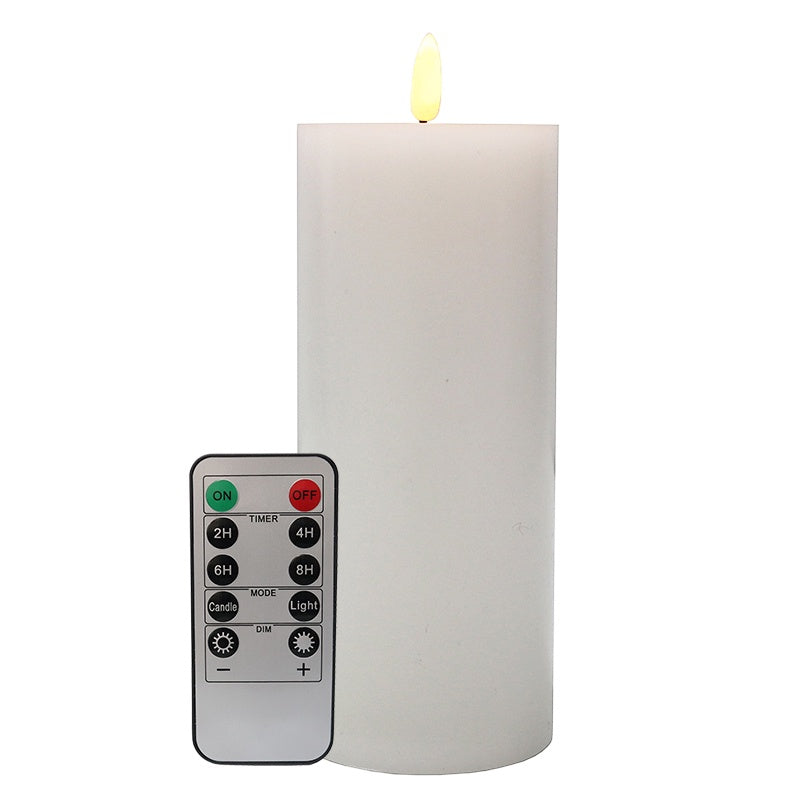 LED Candle - Tall with remote 7.5Dx17.5cm