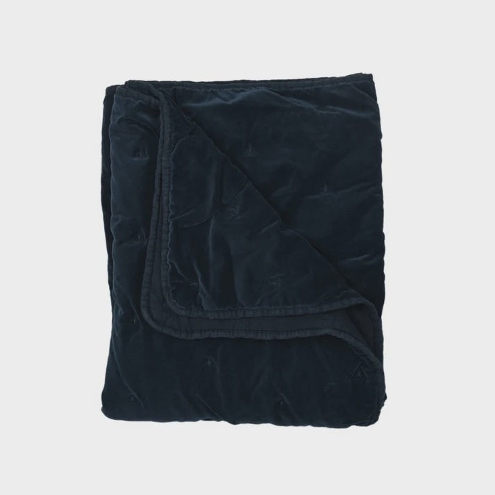 Throw - Velvet Navy Mason Bee