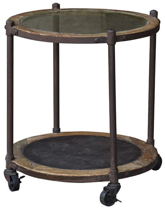Table - Glass Top/metal shelf