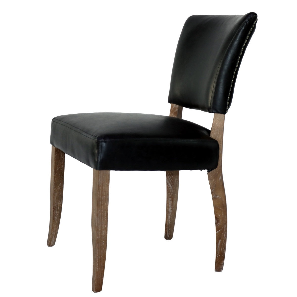 Chair - Black leather vintage
