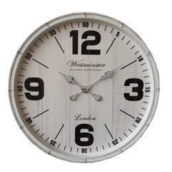 Clock - White Westminster with numbers