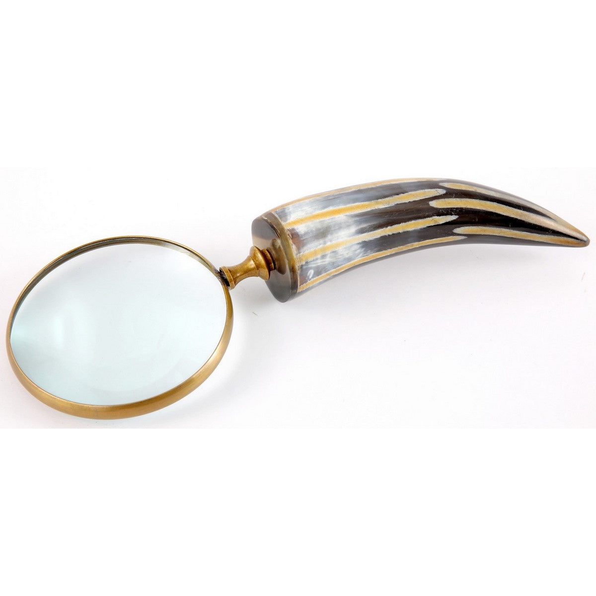 Magnifier glass - Brass Aluminum Horn Handle
