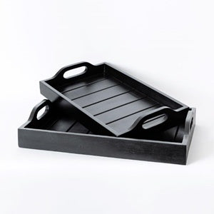 Tray-Wooden Black/ Small