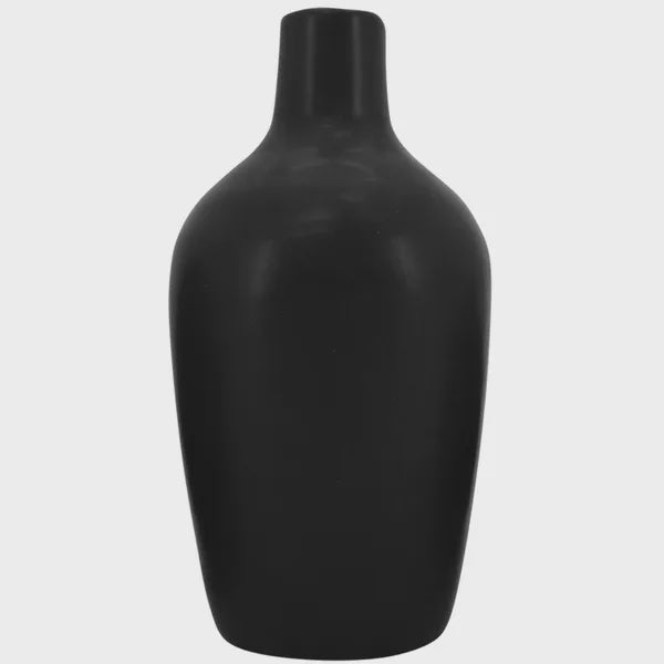 Vase -Black matt bud 9x18cm