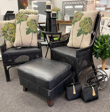 Load image into Gallery viewer, Ottoman - Black/curved leg

