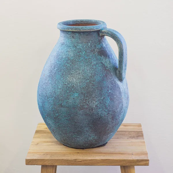 Jug - Terracotta Blue handled