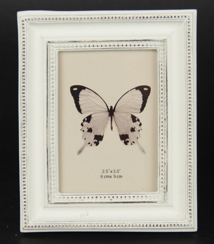 Photo frame - White dotted edge 2.5x3.5cm