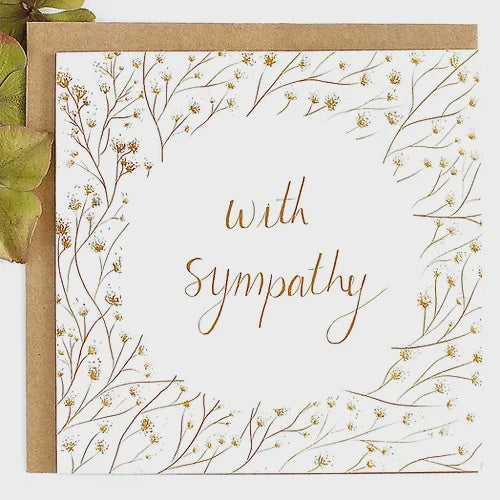 Card - With Sympathy Gold