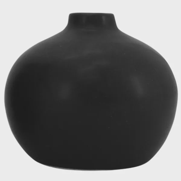 Vase - Black Matt Bud 12x11cm